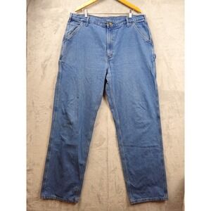 Carhartt B13 STW Relaxed Dungaree Fit Blue Denim Carpenter Jeans Men's 41x36